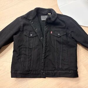 Levi's Black Sherpa-Lined Jacket